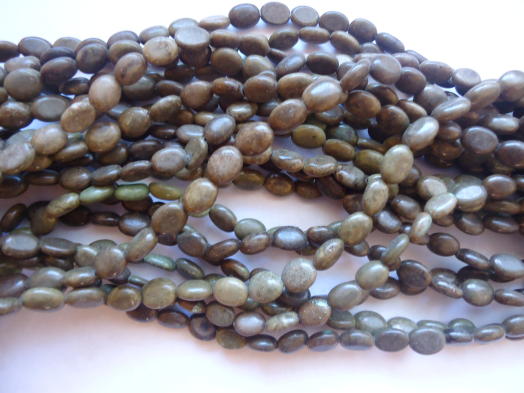 (image for) Green small oval beads #GG1203